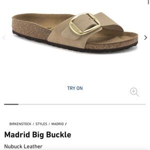 Madrid big buckle nubuck leather sandals